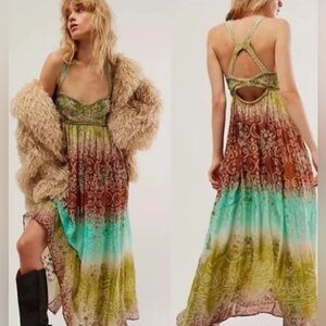 NWOT FREE PEOPLE Into The Nights Embellished Maxi Dress -Small Flaw